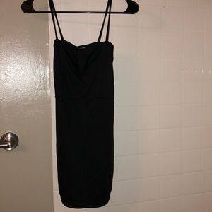 extreme thigh split dress